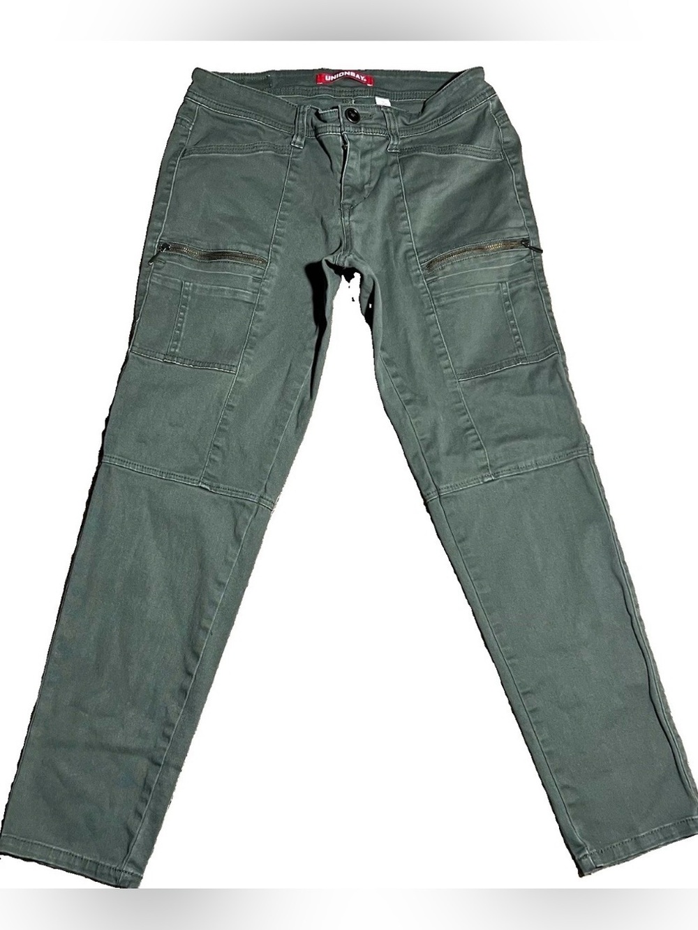 Unionbay Size 3 Olive Green Slim Cargo Stretch Jeans Pants Women Juniors